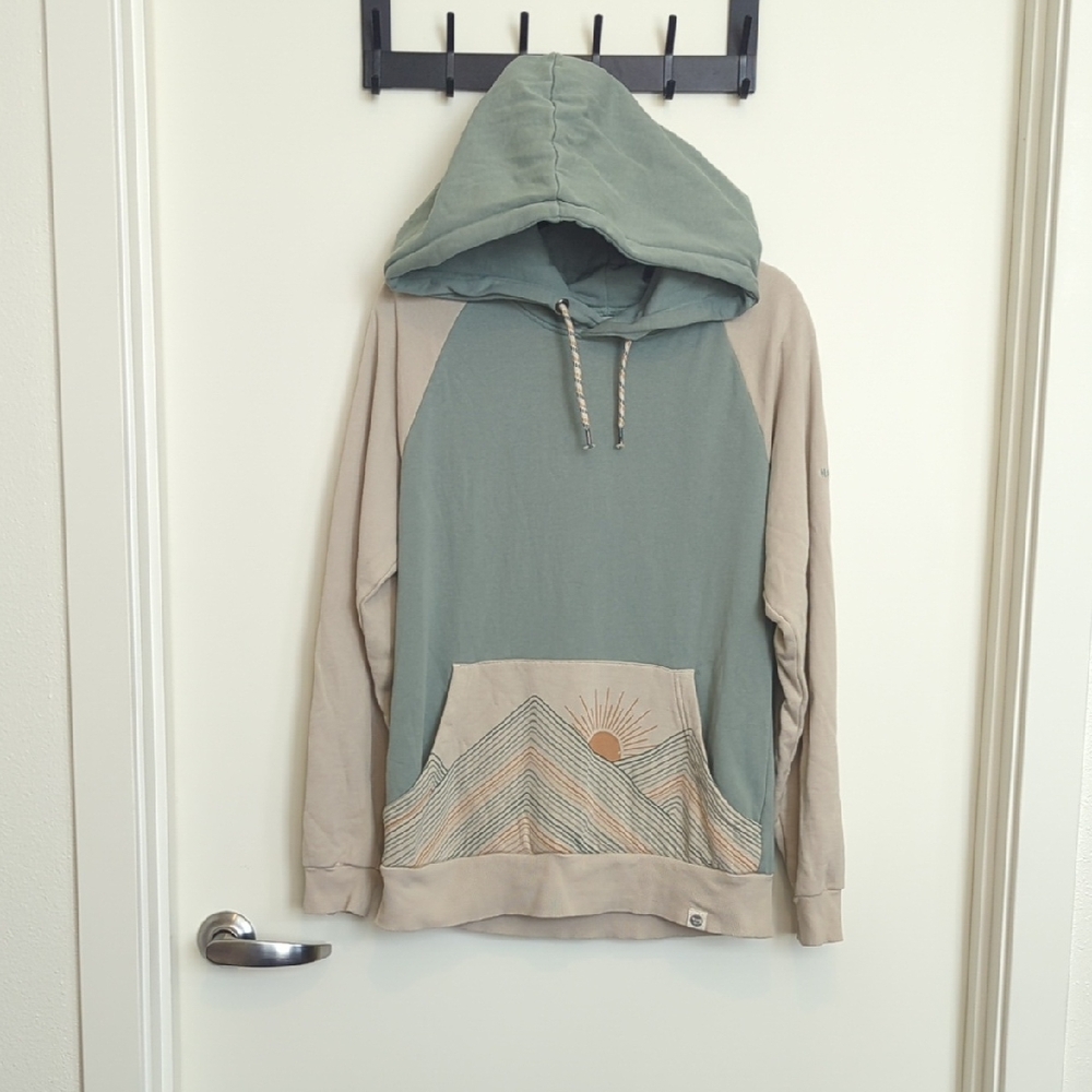 Rainbow Mountain Unisex Hoodie With Colorblock Design